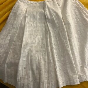 Brooks Brothers White Eyelet Midi Skirt